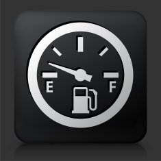Black Square Button with Empty Fuel Meter