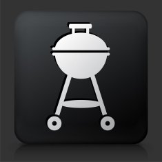 Black Square Button with Grill Icon N2