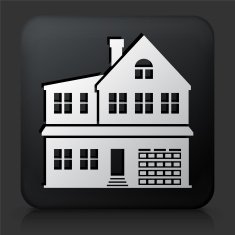 Black Square Button with Home Icon N7