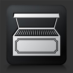 Black Square Button with Tea Icon