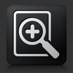 Black Square Button with Add Search Icon
