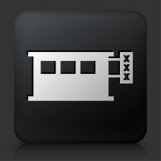 Black Square Button with Adult Shop Icon