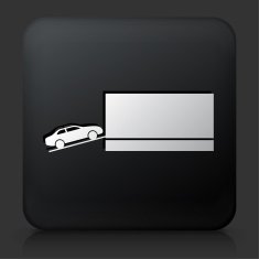 Black Square Button with Car Cargo Icon