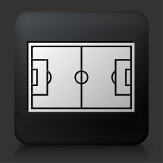 Black Square Button with Soccer Field Icon