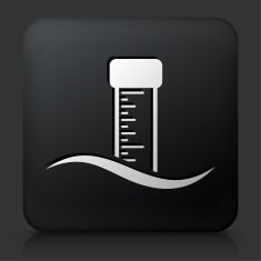 Black Square Button with Water Thermometer