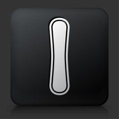 Black Square Button with Snowboard