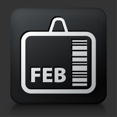 Black Square Button with FEB Badge