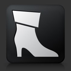 Black Square Button with Heel Icon N2