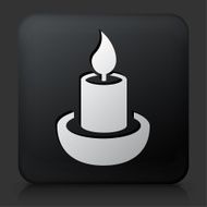Black Square Button with Candle Icon