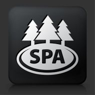 Black Square Button with Natural Spa Icon
