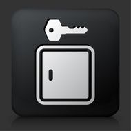 Black Square Button with Lock &amp; Key Icon
