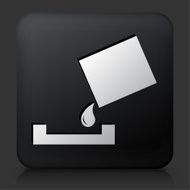Black Square Button with Paint Bucket and Roller
