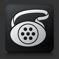 Black Square Button with Measuring Tape