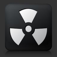 Black Square Button with Nuclear Sign Icon
