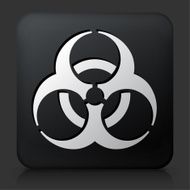 Black Square Button with Biohazard Icon