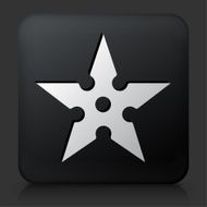 Black Square Button with Shuriken