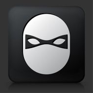 Black Square Button with Ninja Mask