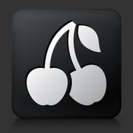Black Square Button with Cherry Icon