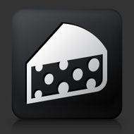 Black Square Button with Cheese Icon N2