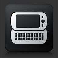 Black Square Button with Smart Phone Icon