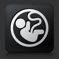 Black Square Button with Fetus Icon