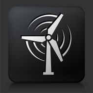 Black Square Button with Wind Power