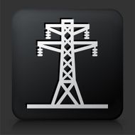 Black Square Button with Electric Tower