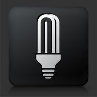 Black Square Button with Fluorescent Lightbulb N2