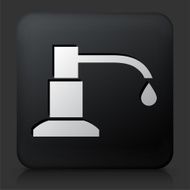 Black Square Button with Soap Icon