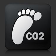 Black Square Button with CO2 Footprint Icon