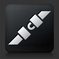 Black Square Button with Seatbelts Icon