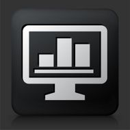 Black Square Button with Computer Graphs N2