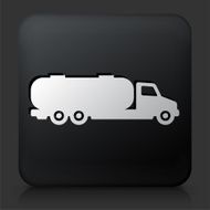 Black Square Button with Gas Truck Icon