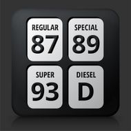 Black Square Button with Gas Pump Icon