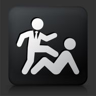 Black Square Button with Beating Up Businessman N2