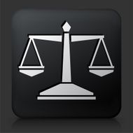 Black Square Button with Justice Balance Icon N4