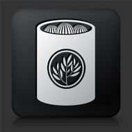 Black Square Button with Tea Icon N2