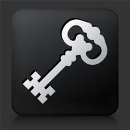 Black Square Button with Old Key N4