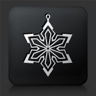 Black Square Button with Christmas Decoration Icon N13
