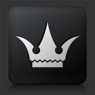 Black Square Button with Crown Icon N13