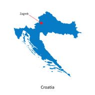 Detailed vector map of Croatia and capital city Zagreb N2