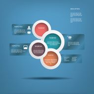 Round white infographic elements with various icons suitable for infographics N3