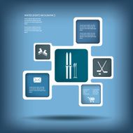 Winter sports and activities infographics template