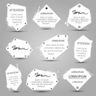 Set of white banners