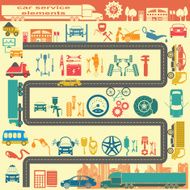 Set of auto repair service elements N8