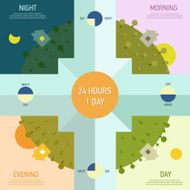 Elements of infographics with the time day