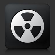Black Square Button with Nuclear Icon