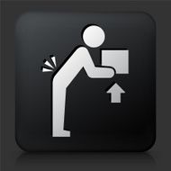 Black Square Button with Lifting Hazard