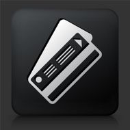 Black Square Button with Ticket Icon N2
