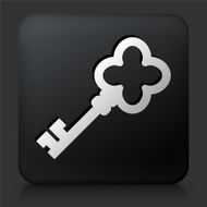 Black Square Button with Old Key N5